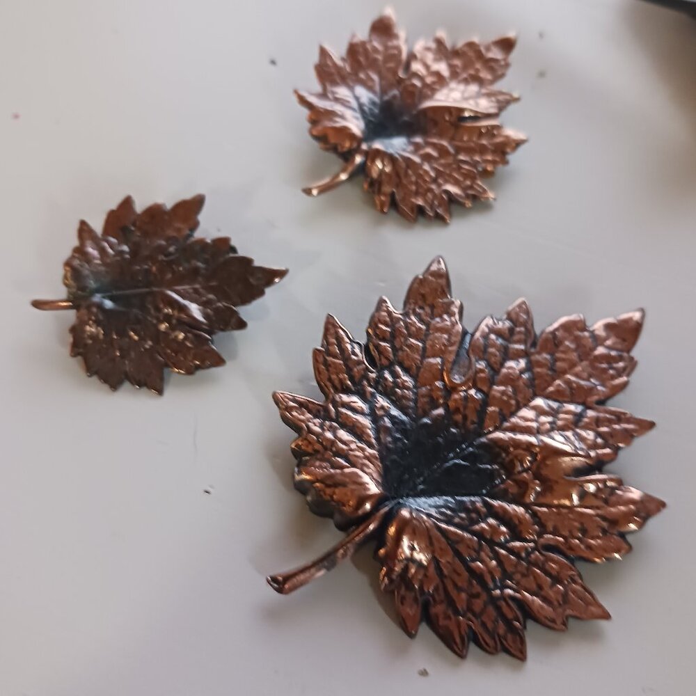 Vintage copper? Maple leaf scatter pins